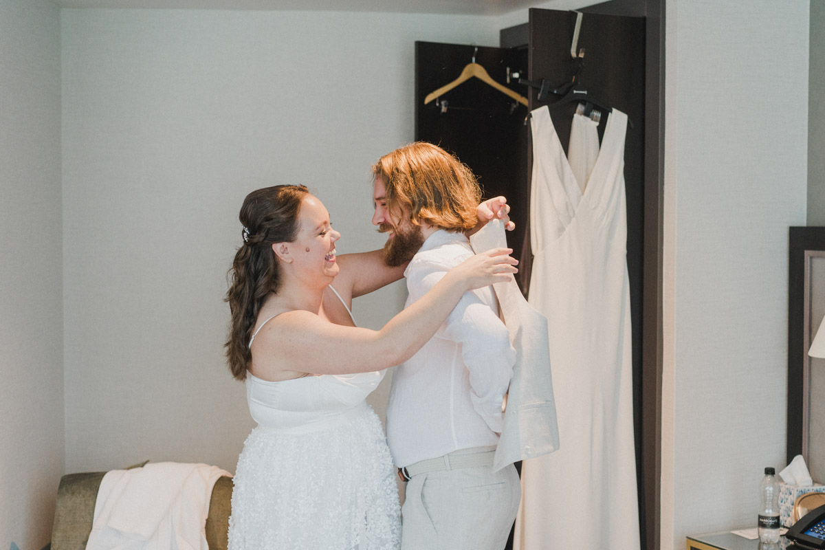 Morning wedding preparations