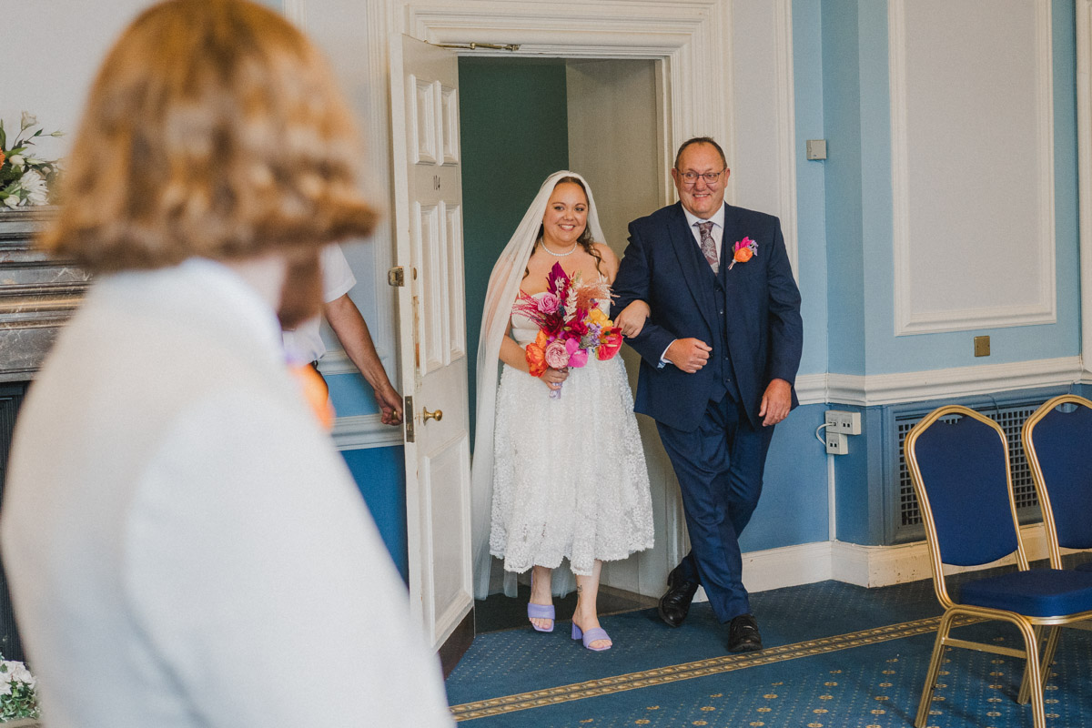 Bide entering ceremony with data Cardiff City Hall