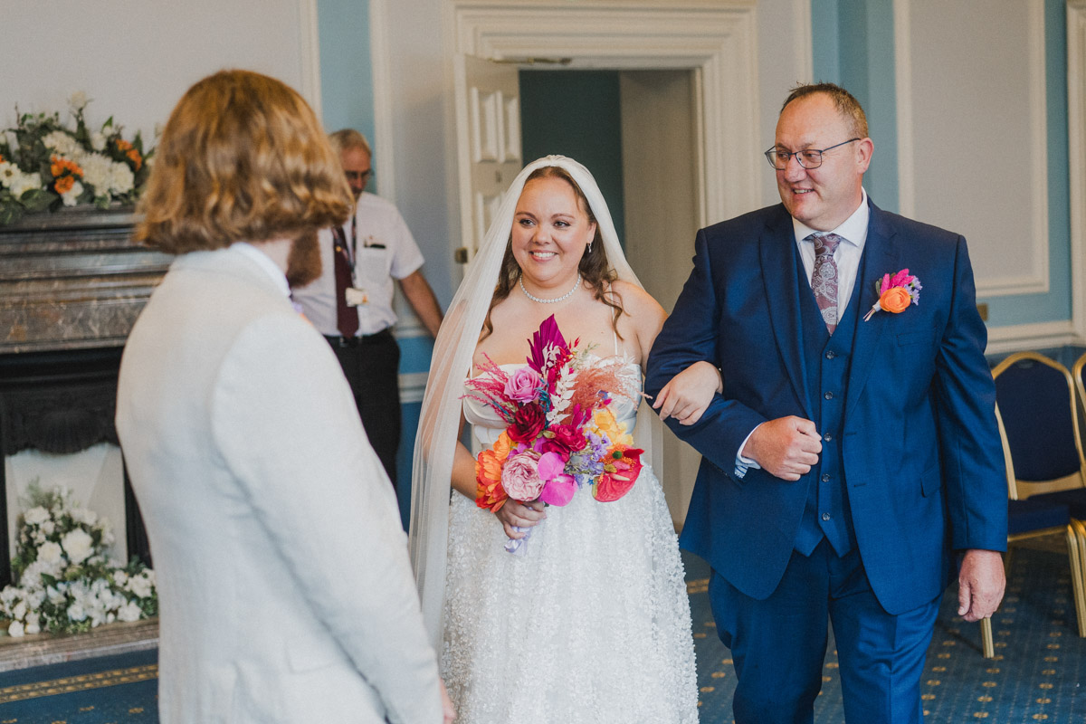 Bide entering ceremony with data Cardiff City Hall