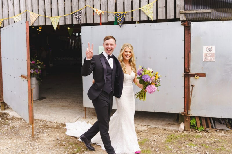 Bride and groom exit ceremony