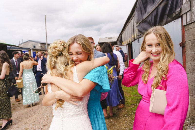 wedding guests after the ceremony