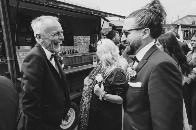 wedding guests after the ceremony