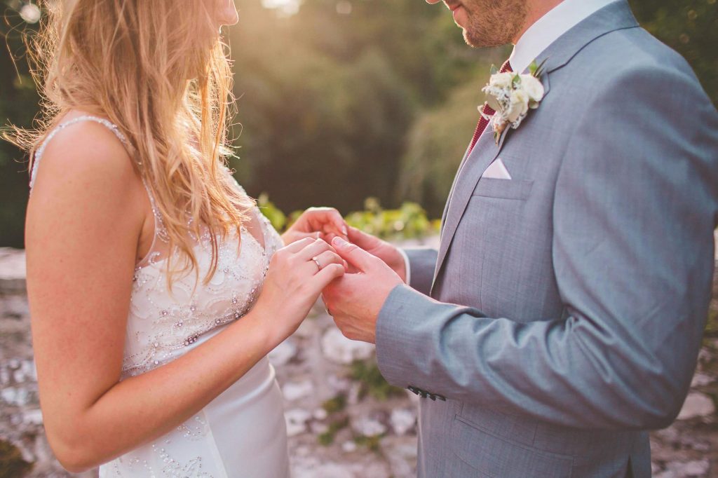 Wedding couple close up portrait