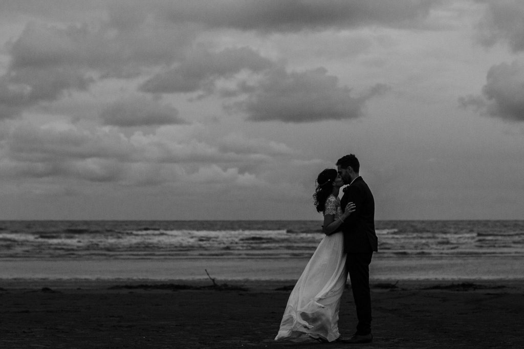 Poppit Sands wedding couple portrait